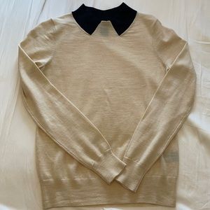 Marc by Marc Jacobs long sleeve. Cream white with fake, glitter black collar. XS